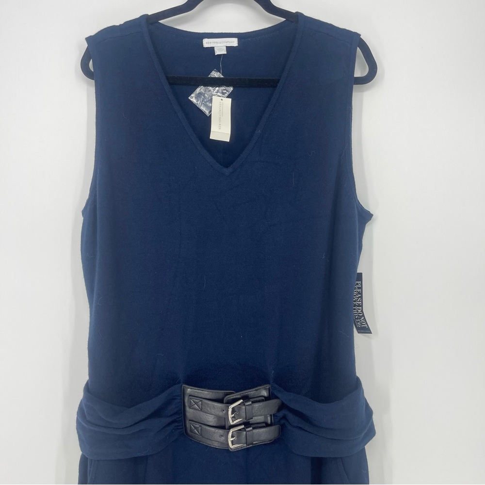 NY & Co Navy Lightweight Sleeveless Sweater Dress